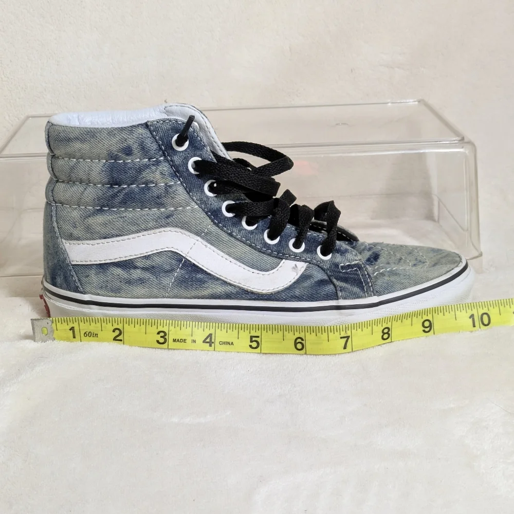 Vans Sk8-Hi Acid Wash‎ Denim Jean Sneakers Skater Grunge Goth Sz W6.5 M5
